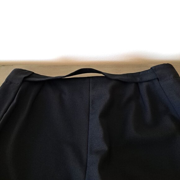 GIANNI VERSACE COUTURE NWT Black Wool Pants Attached Belt Italy Vintage Size 44 - Picture 10 of 15